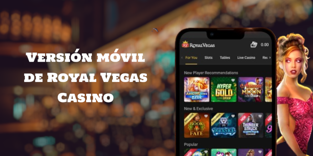 Versión móvil de Royal Vegas Casino